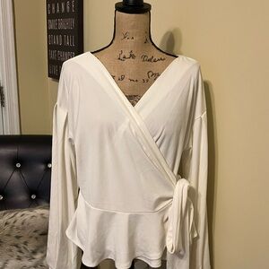 Elegant White Wrap Top